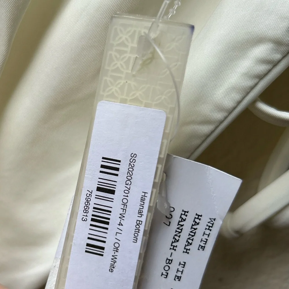 NWT DEVON WINDSOR White Hannah Tie Bikini Bottoms Sz L